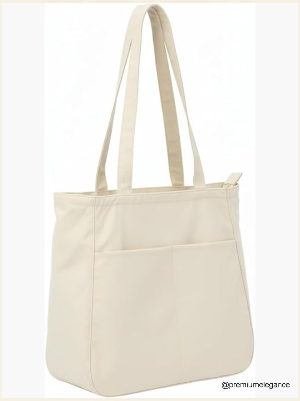 Lightweight Nylon Tote Bag with Zipper, Travel Handbag